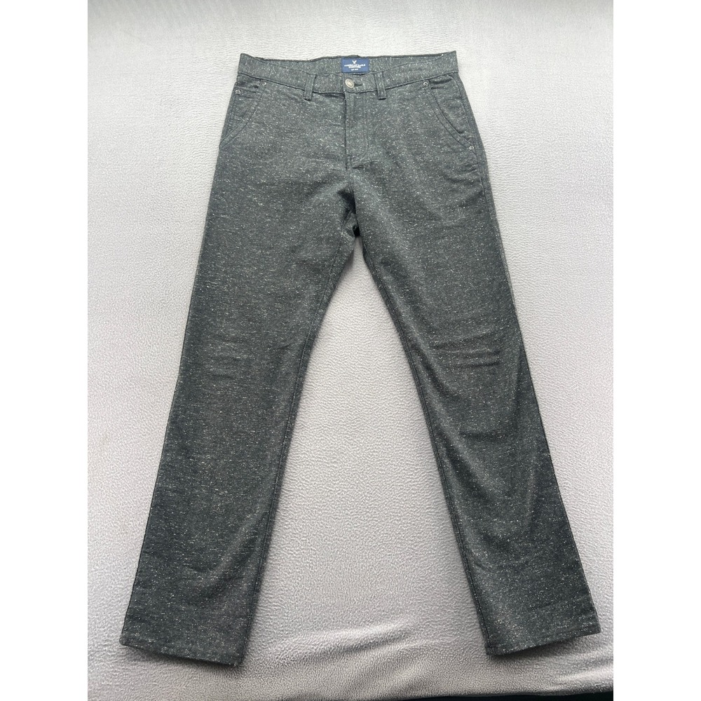 American Eagle Pants Mens 32x34 Gray Speckled Tweed Trousers Slim Straight